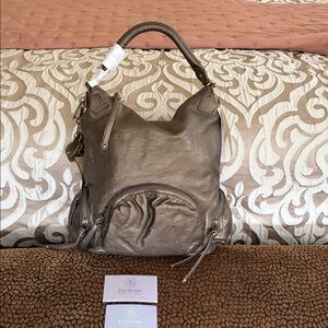 BOTKIER NWT Rate Metallic Leather Women's Trigger Hobo Bag- Authentic
